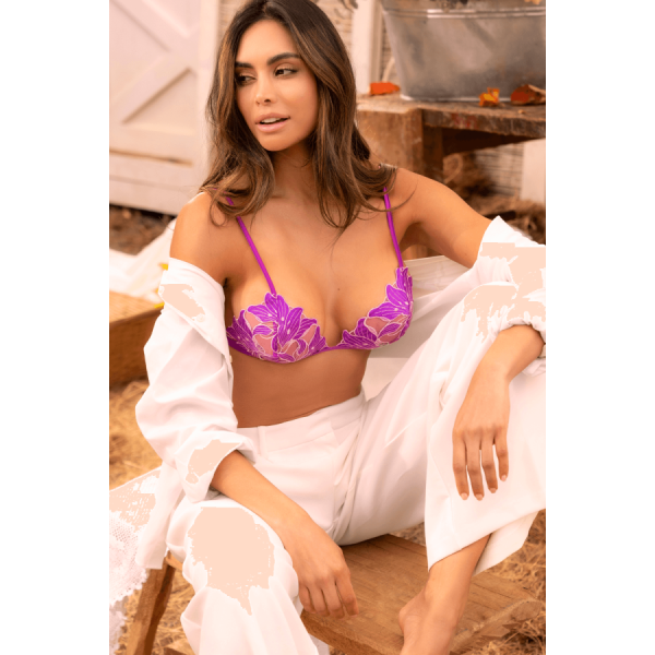 Ensemble sexy 2 pièces broderie florale 